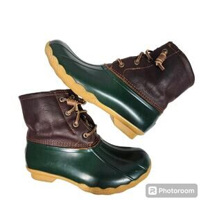 Sperry Saltwater Duck Boot Green and Brown, Women's Size 7
